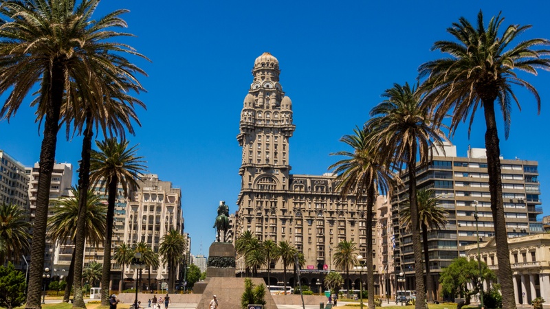 Una vista icónica de montevideo, Uruguay  