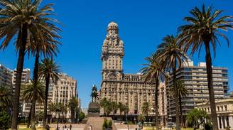 Una vista icónica de montevideo, Uruguay