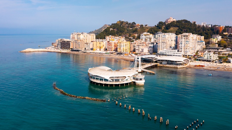 Una vista icónica de Durrës, Albania  