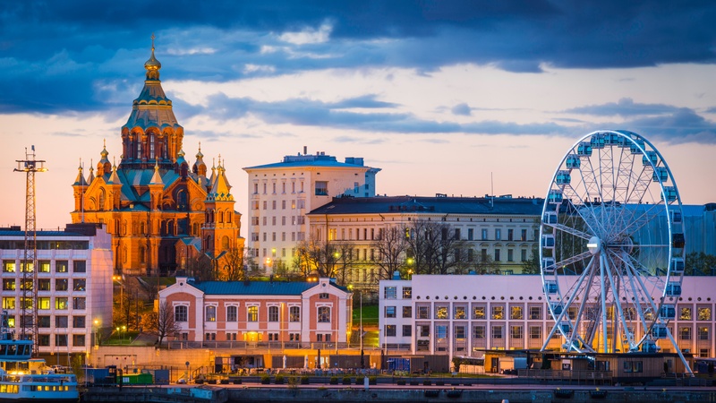 Una vista icónica de Helsinki, Finlandia  