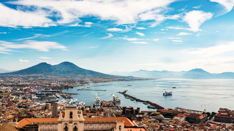 An iconic view of Naples, Italy