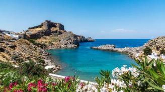 An iconic view of Rhodes, Greece