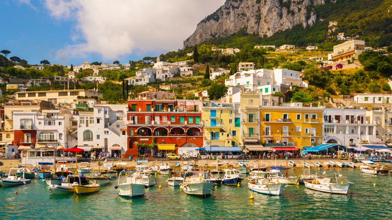 Una vista icónica de Capri, Italia  