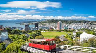 Una vista icónica de Wellington, Nueva Zelanda