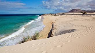 Una vista icónica de Corralejo, España