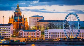 Una vista icónica de Helsinki, Finlandia