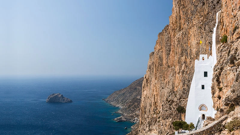 Een iconisch uitzicht op Amorgos