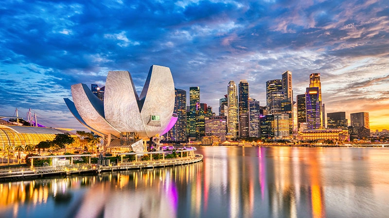 Vue emblématique de Singapour