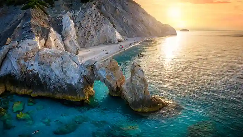 Een iconisch uitzicht van Skiathos