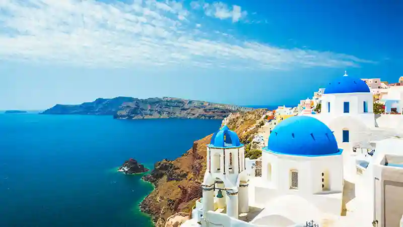 Μια εμβληματική θέα της Σαντορίνης