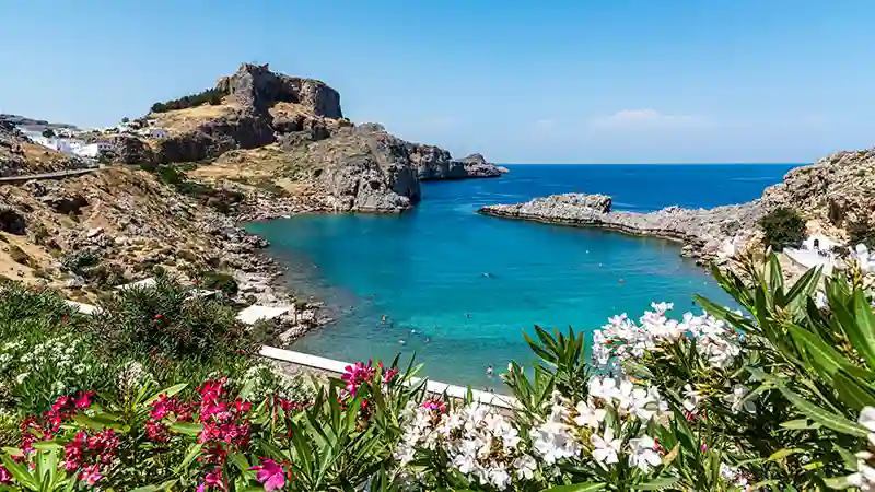 Een iconisch uitzicht van Rhodos