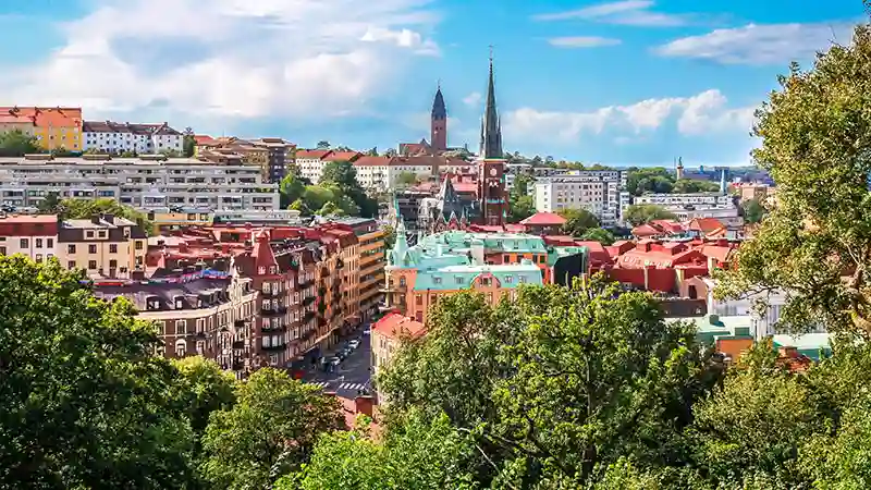 Een iconisch uitzicht van Göteborg