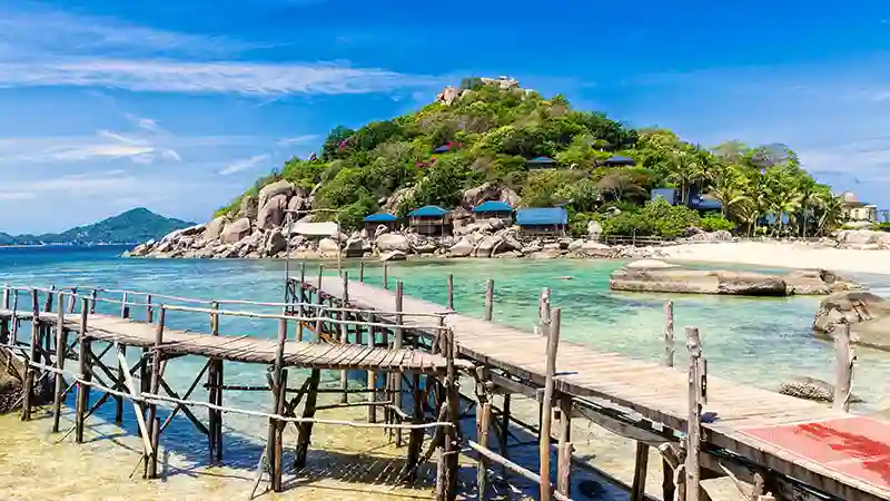 Een iconisch uitzicht van Koh Tao (Mae Haad Pier)